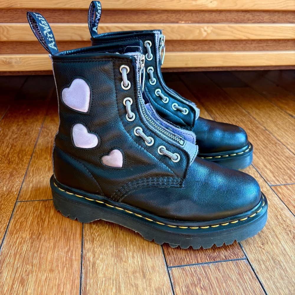 DR MARTENS 1460 ZIP PURPLE HEART VIRGINIA BOOTS